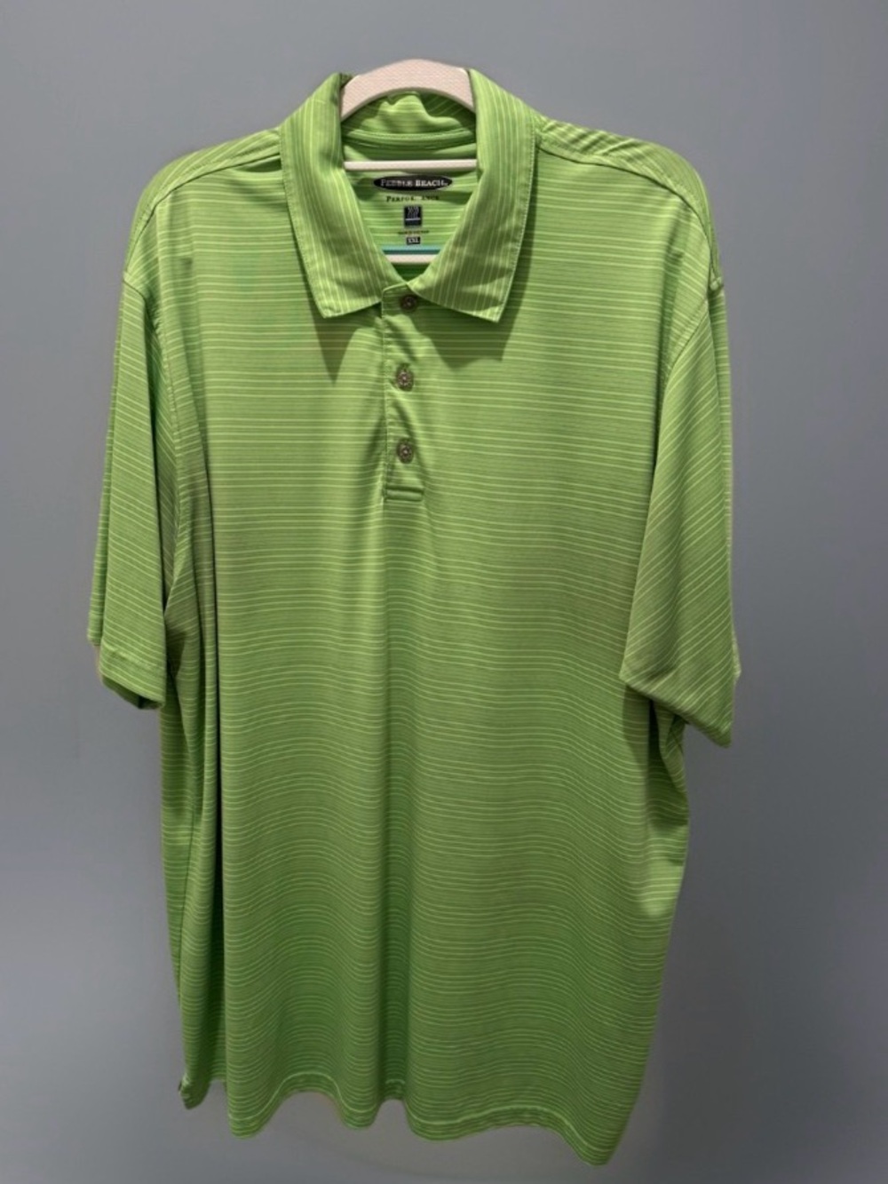 Pebble Beach Performance Golf Polo Shirt Men's XXL Short Sleeve Green 2XL